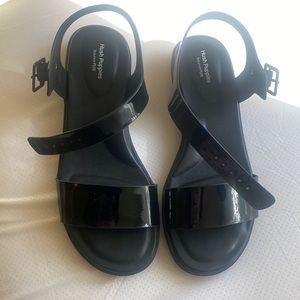 Hush puppies black patent leather sandals